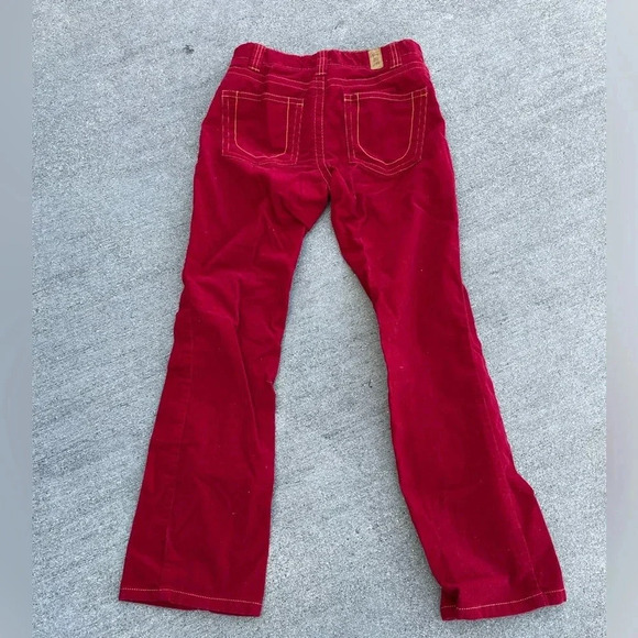 Vintage Y2K Tommy Hilfiger women’s hipster bootcut corduroy pants 4 Red Holiday - Picture 5 of 5